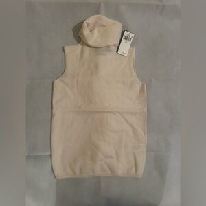 Lauren Ralph lauren cream sleeveless turtleneck washable cashmere sweater NWT